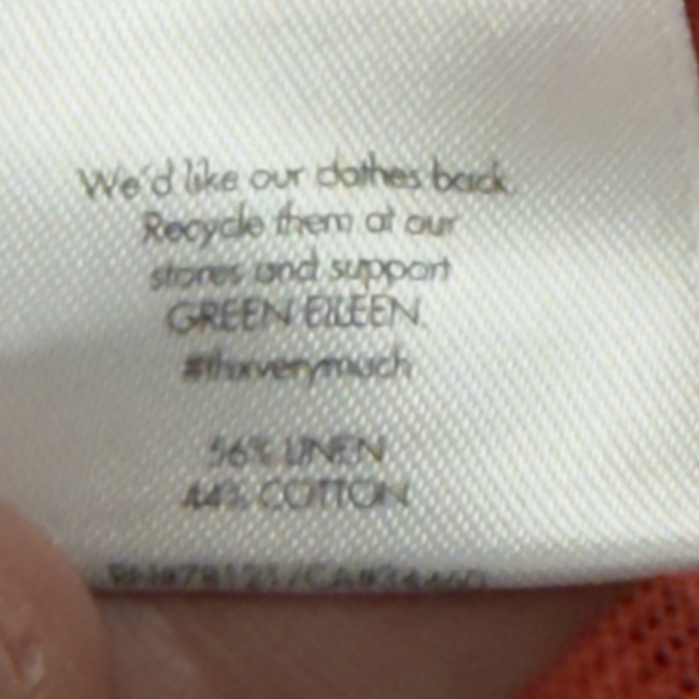Eileen Fisher Cardigan XS Coral Orange Open Front Linen Blend Lightweight *READ* - Picture 4 of 7